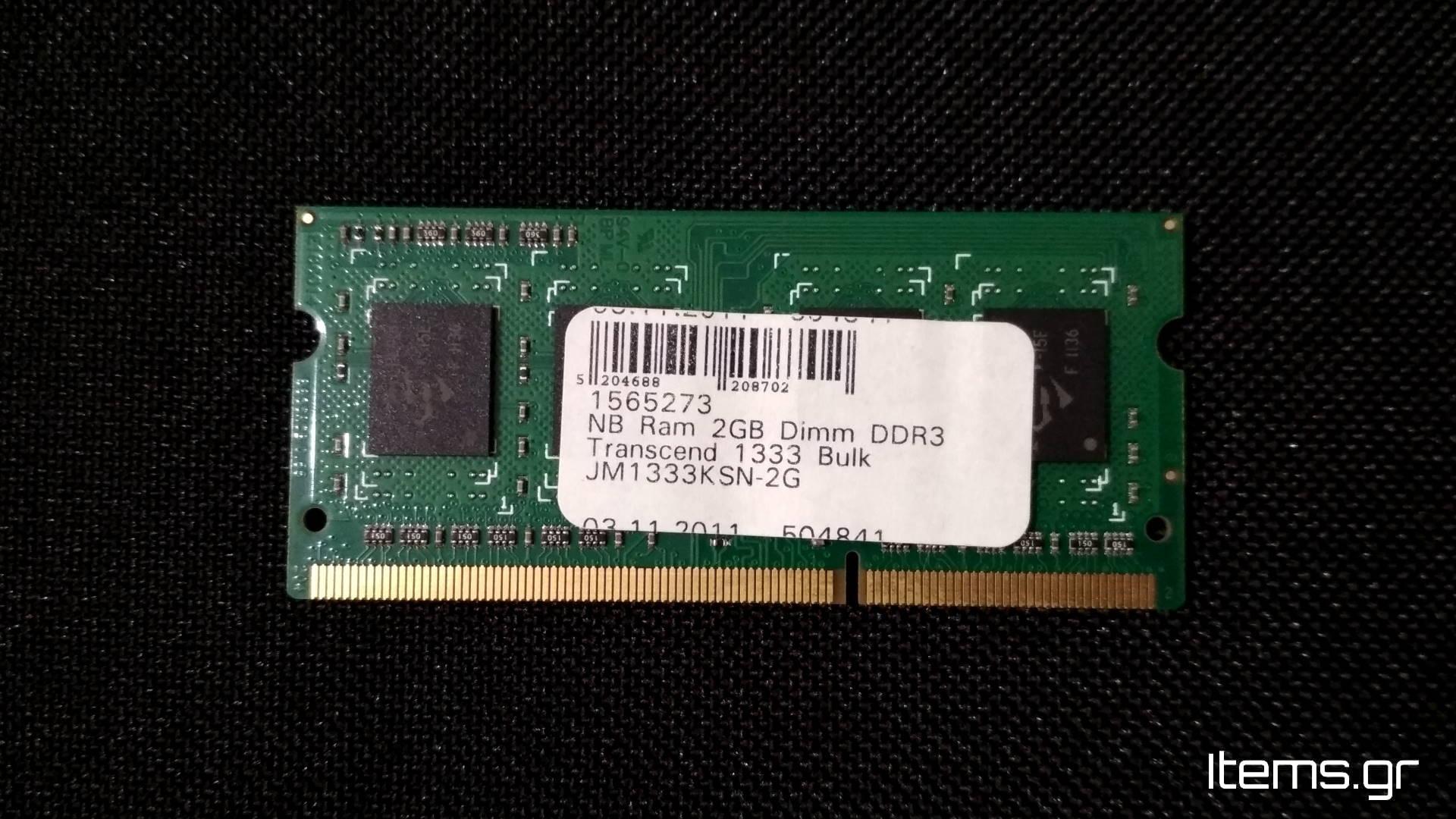 Transcend 2GB PC3-10600S DDR3 1333MHz CL9 SoDIMM RAM
