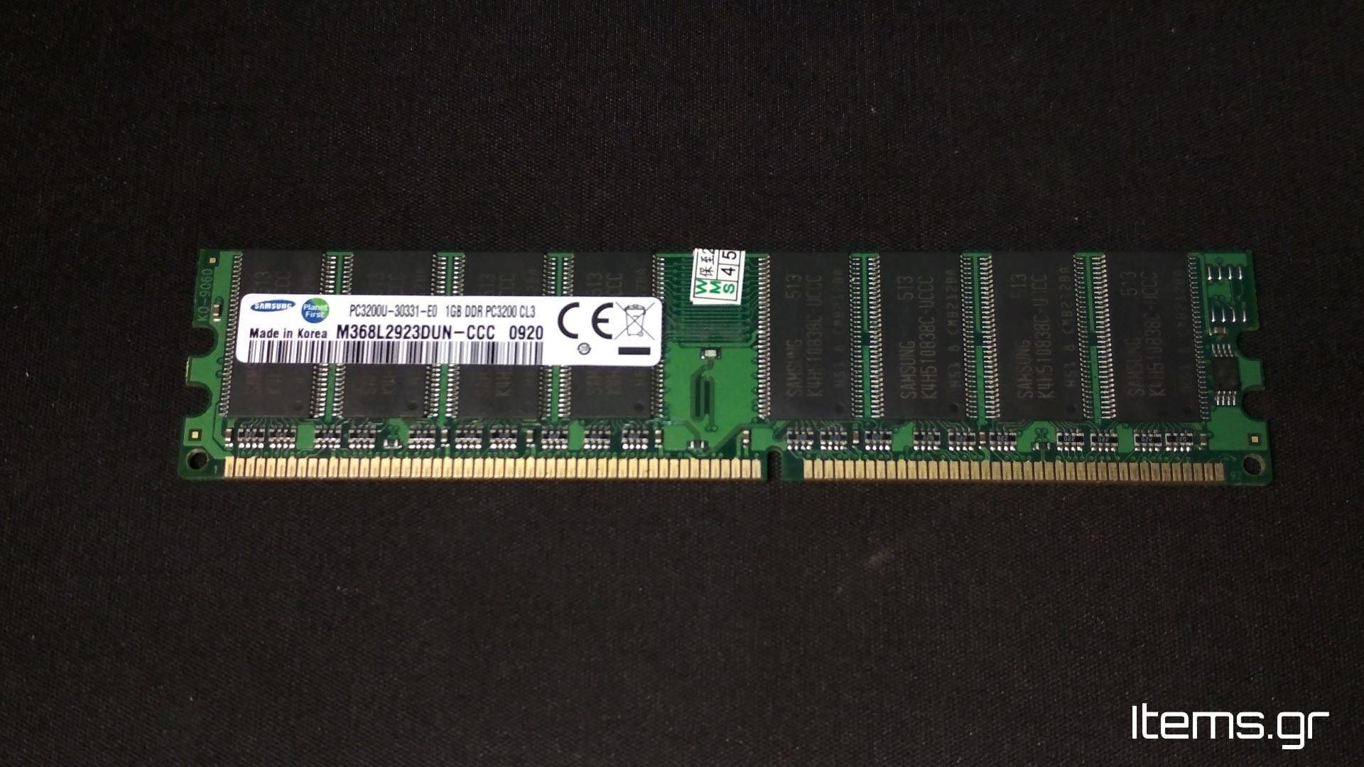 Samsung 1GB PC-3200U-30331-E0 DDR 400MHz CL3 184-pin DIMM RAM